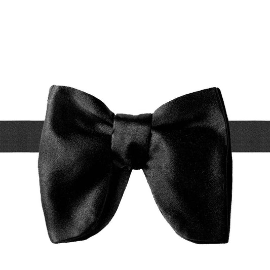 Laurent Black Silk Satin Bow Tie by La Bowtique